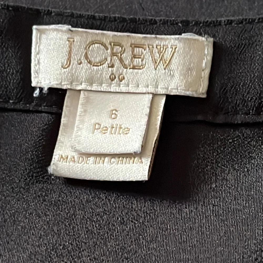 J Crew black sleeveless top with hidden buttons size 6P